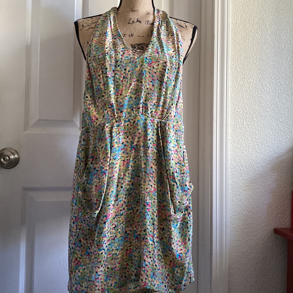 NWOT Twelfth Street by Cynthia Vincent | 100% Silk Halter Mini Dress | XXS-XS